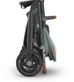 UPPAbaby Vista V3 Single-to-Double Stroller - Kenzi (Mystic Aqua / Carbon Frame / Saddle Leather)