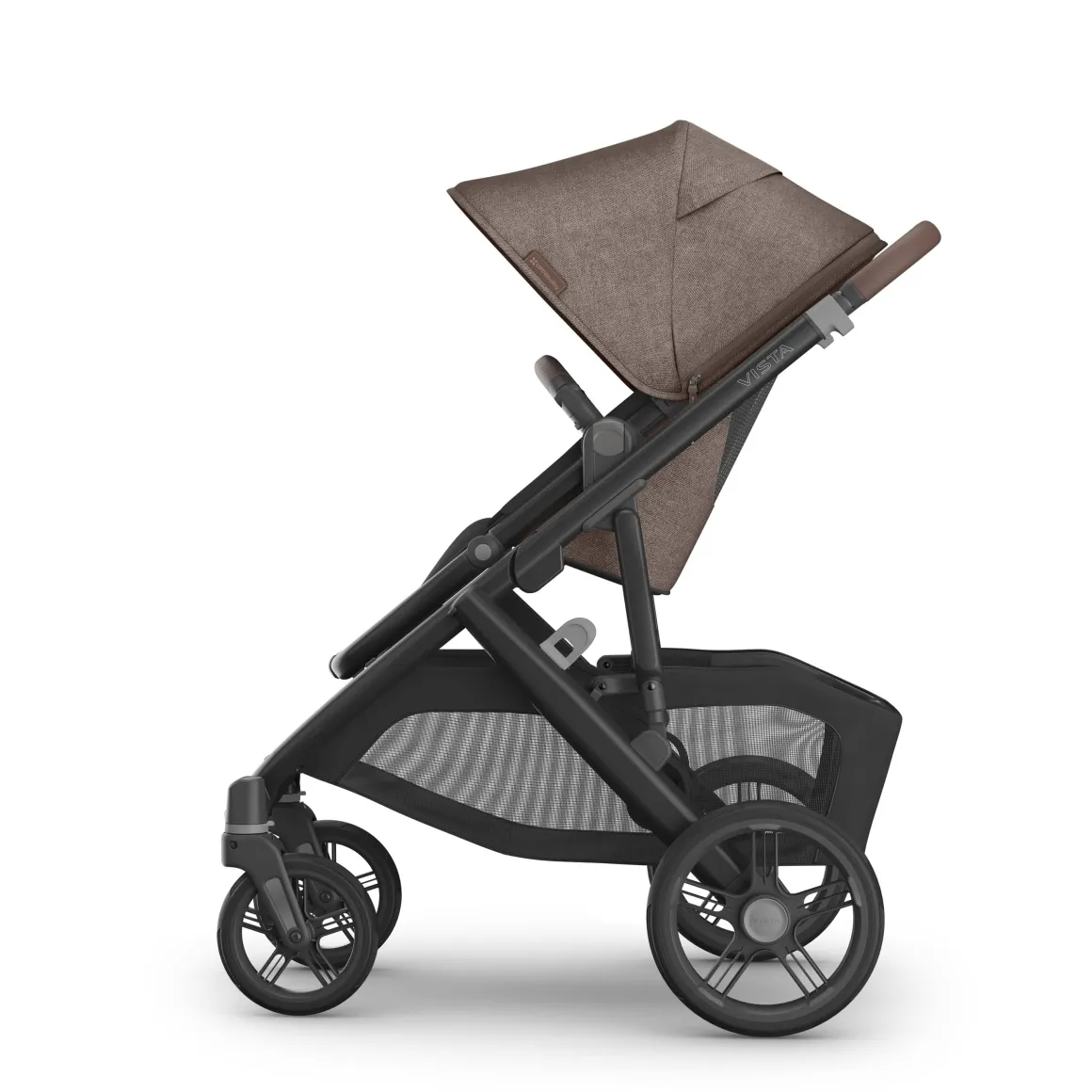 UPPAbaby Vista V3 Single-to-Double Stroller - Owen (Mocha Melange / Carbon Frame / Chestnut Leather)