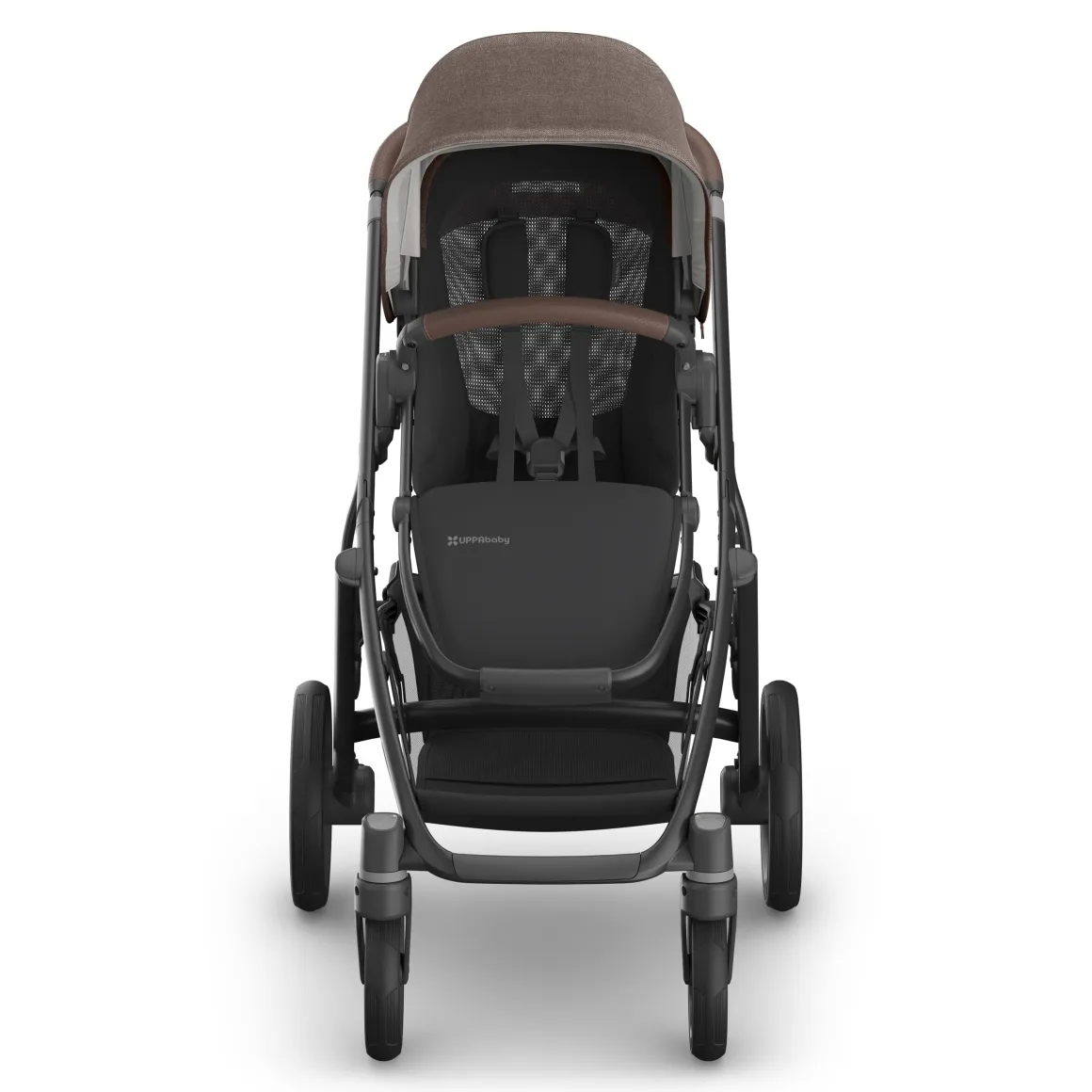 UPPAbaby Vista V3 Single-to-Double Stroller - Owen (Mocha Melange / Carbon Frame / Chestnut Leather)