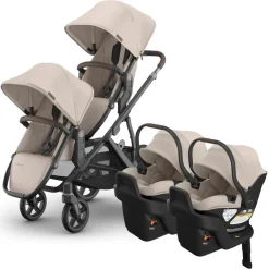 UPPAbaby Vista V3 Twin Stroller with RumbleSeat V3 + Aria V2 Travel System Bundle - Ada / Ada