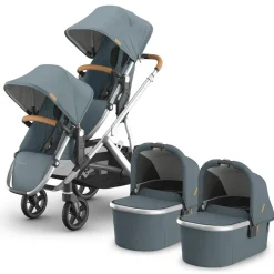 UPPAbaby Vista V3 Twin Stroller with RumbleSeat V3 + Bassinet Bundle - Callum