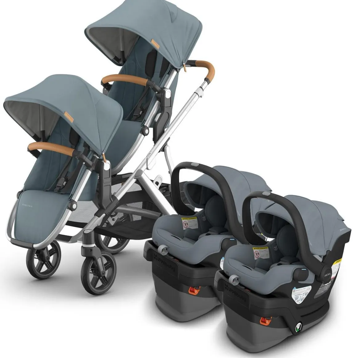 UPPAbaby Vista V3 Twin Stroller with RumbleSeat V3 + Mesa V3 Travel System Bundle - Callum / Callum