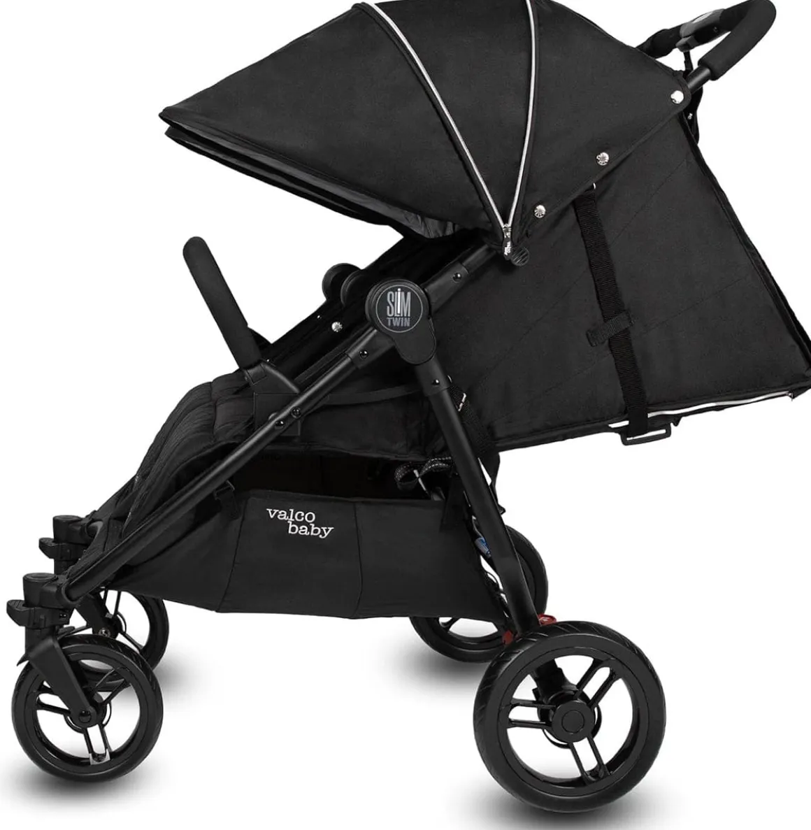 Valco Slim Twin Side By Side Double Stroller - Licorice