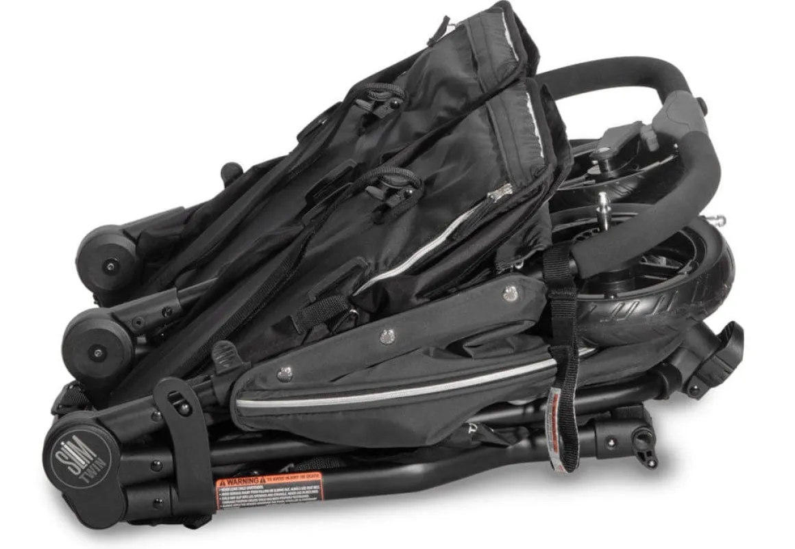 Valco Slim Twin Side By Side Double Stroller - Licorice