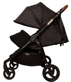 Valco Trend Duo Side by Side Double Stroller + Bassinet Bundle Black / Black