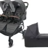 Valco Trend Duo Side by Side Double Stroller + Bassinet Bundle Charcoal / Charcoal