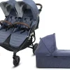 Valco Trend Duo Side by Side Double Stroller + Bassinet Bundle Denim / Denim