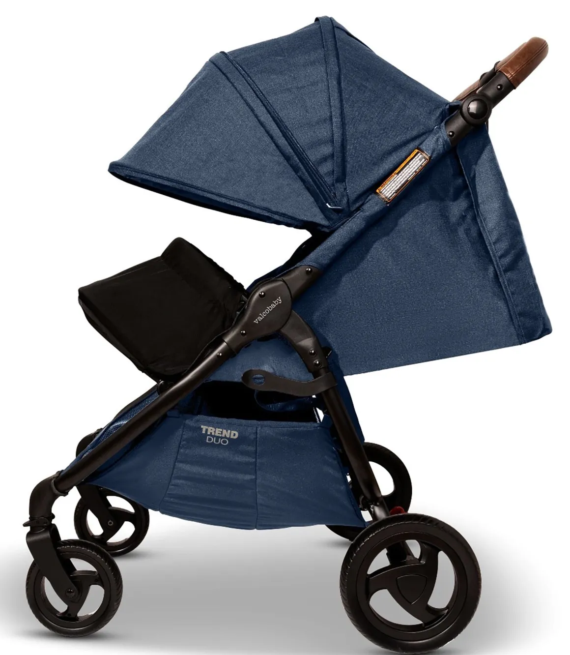 Valco Trend Duo Side by Side Double Stroller + Bassinet Bundle Denim / Denim