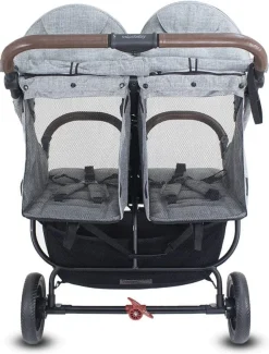 Valco Trend Duo Twin Side by Side Double Stroller + Bassinet Charcoal / Charcoal