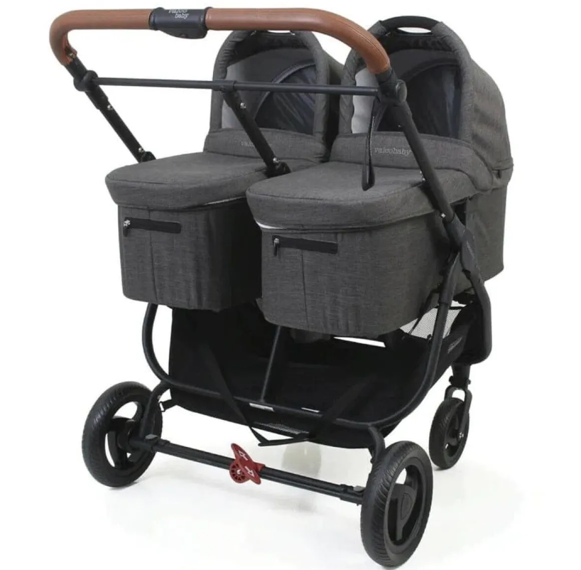 Valco Trend Duo Twin Side by Side Double Stroller + Bassinet Bundle Denim / Denim