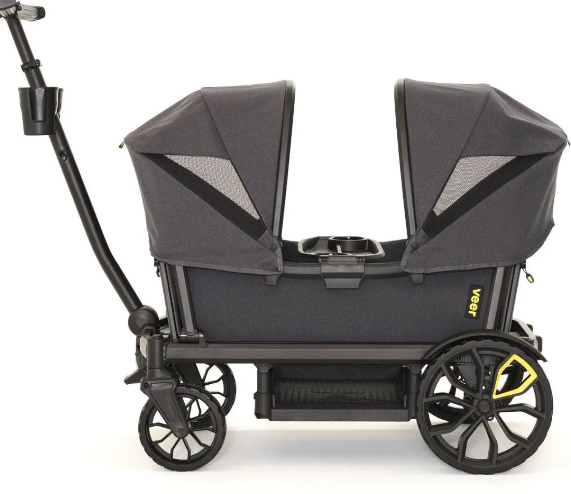 Veer All-Terrain Cruiser XL (4 Seater) Stroller Wagon + 2 Canopy Bundle - Grey