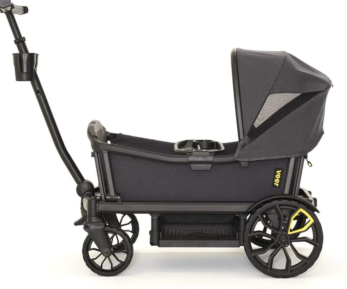 Veer All-Terrain Cruiser XL (4 Seater) Stroller Wagon + 2 Canopy Bundle - Grey