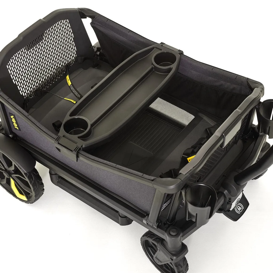 Veer All-Terrain Cruiser XL (4 Seater) Stroller Wagon + Canopy + Basket Bundle - Grey