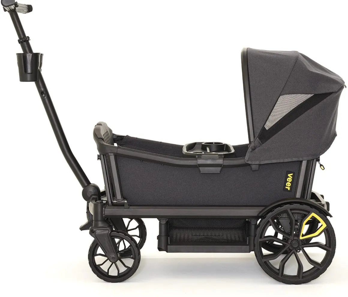 Veer All-Terrain Cruiser XL (4 Seater) Stroller Wagon + Canopy Bundle - Grey