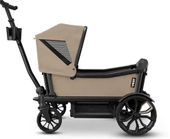 Veer All-Terrain Cruiser XL (4 Seater) Stroller Wagon + Sidewall Kit + Canopy Bundle - Brown Mica