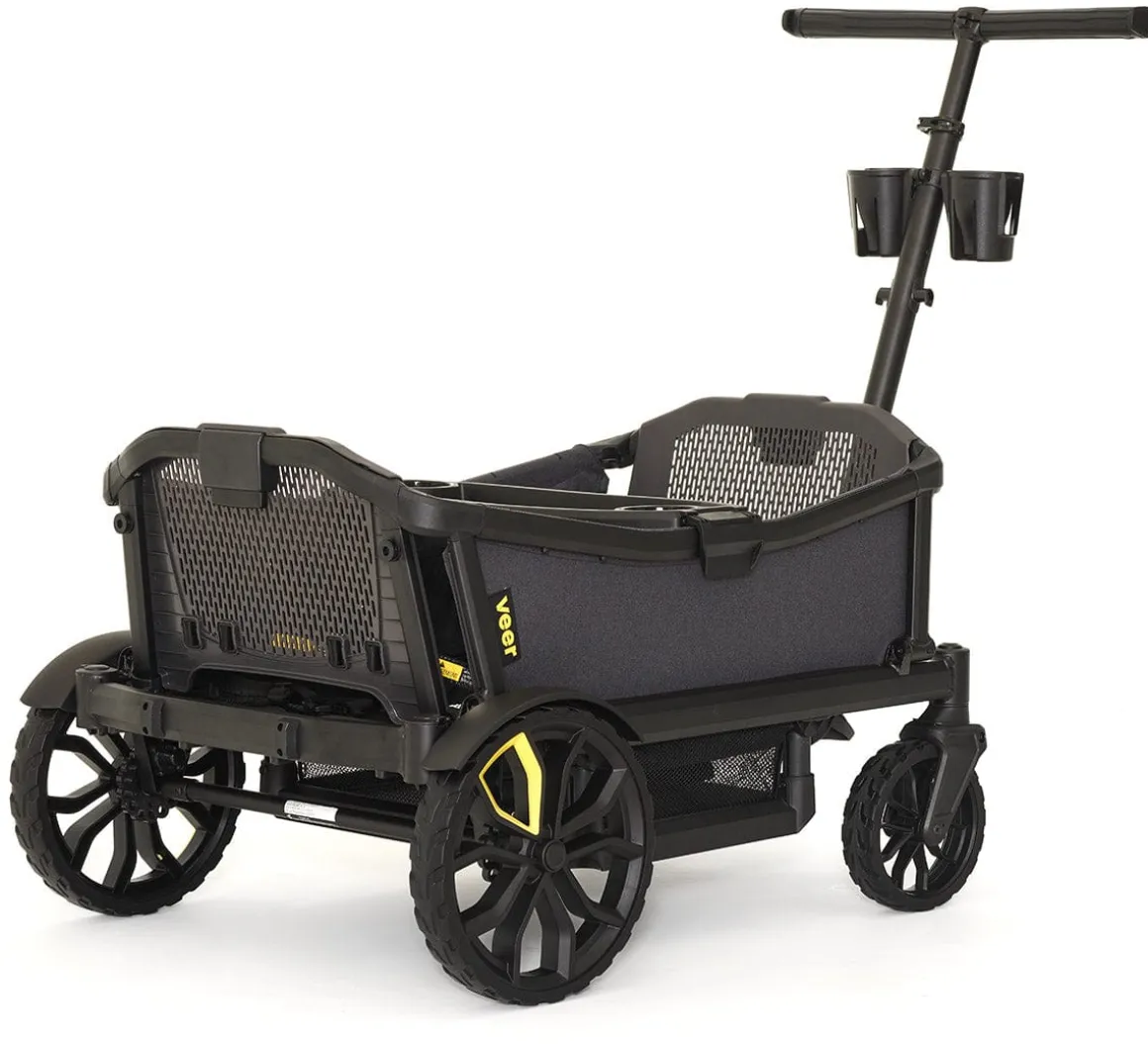 Veer All-Terrain Cruiser XL (4 Seater) Stroller Wagon + Sidewall Kit + Canopy Bundle - Rose Quartz