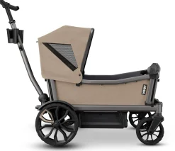 Veer Cruiser City (2 Seater) Stroller Wagon + Sidewall Kit + Canopy Bundle - Brown Mica