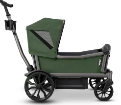 Veer Cruiser City (2 Seater) Stroller Wagon + Sidewall Kit + Canopy Bundle - Green Jasper
