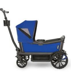 Veer Cruiser (2 Seater) Stroller Wagon + Canopy Bundle - Kai Blue/Kai Blue