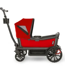 Veer Cruiser (2 Seater) Stroller Wagon + Canopy Bundle - Pele Red/Pele Red