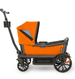 Veer Cruiser (2 Seater) Stroller Wagon + Canopy Bundle - Sienna Orange/Sienna Orange