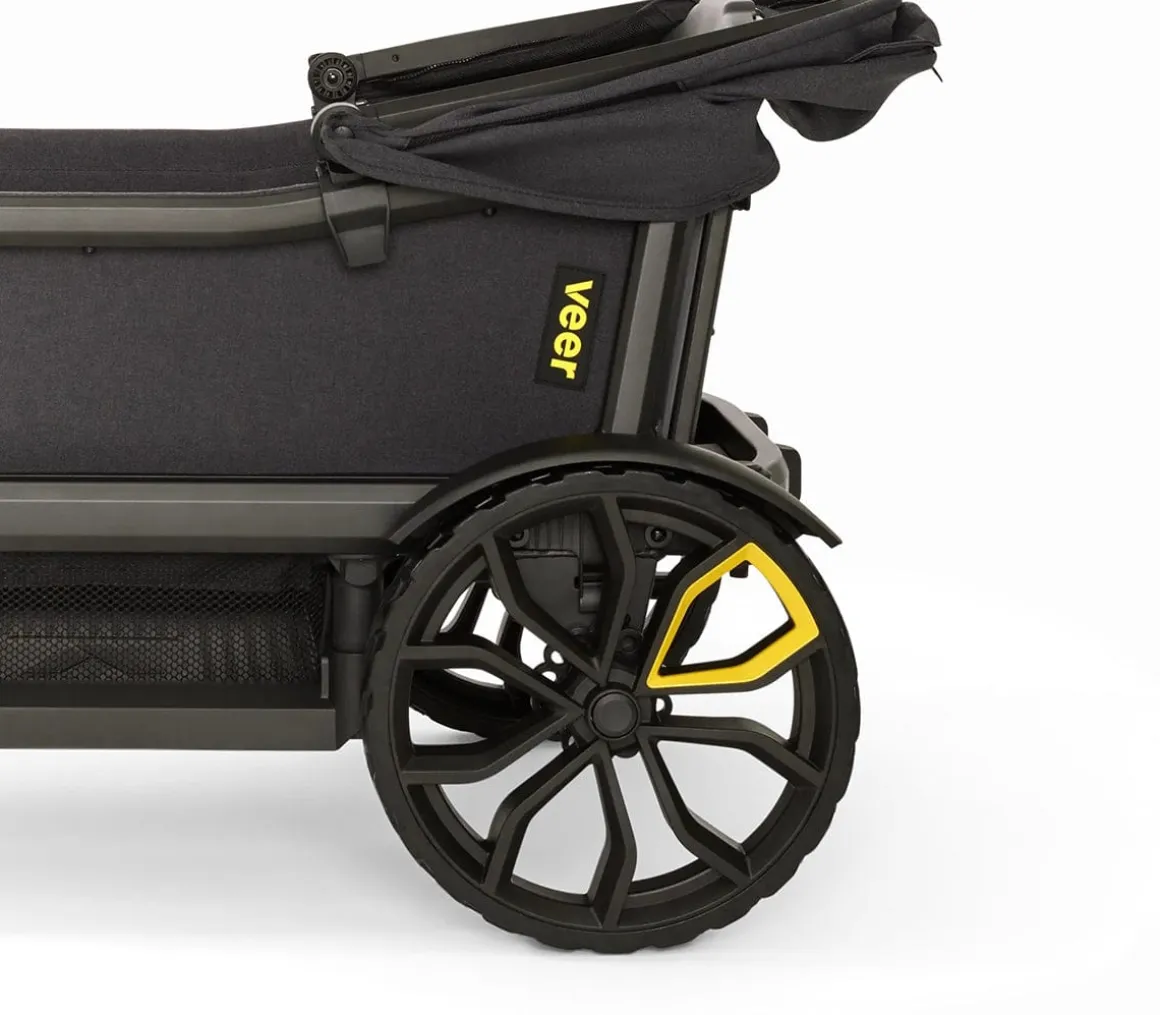 Veer Cruiser (2 Seater) Stroller Wagon + Sidewall Kit + Canopy Bundle - Brown Mica