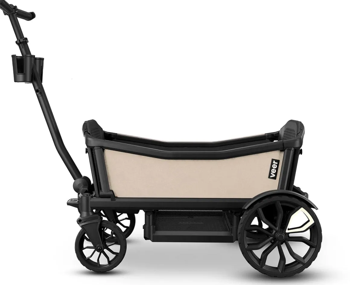 Veer Cruiser (2 Seater) Stroller Wagon + Sidewall Kit Bundle - Natural