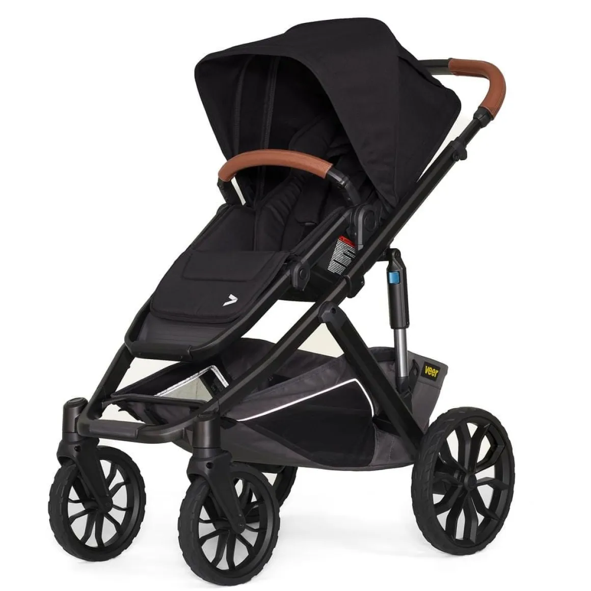 Veer Switch&Roll Luxe Single-to-Double Stroller Bundle with Leather Kit - Black Onyx (One Box)