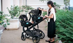 Veer Switch&Roll Luxe Single-to-Double Stroller Bundle with Leather Kit - Black Onyx (One Box)