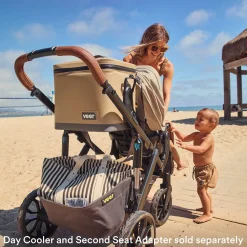Veer Switch&Roll Luxe Single-to-Double Stroller Bundle with Leather Kit - Blue Beryl