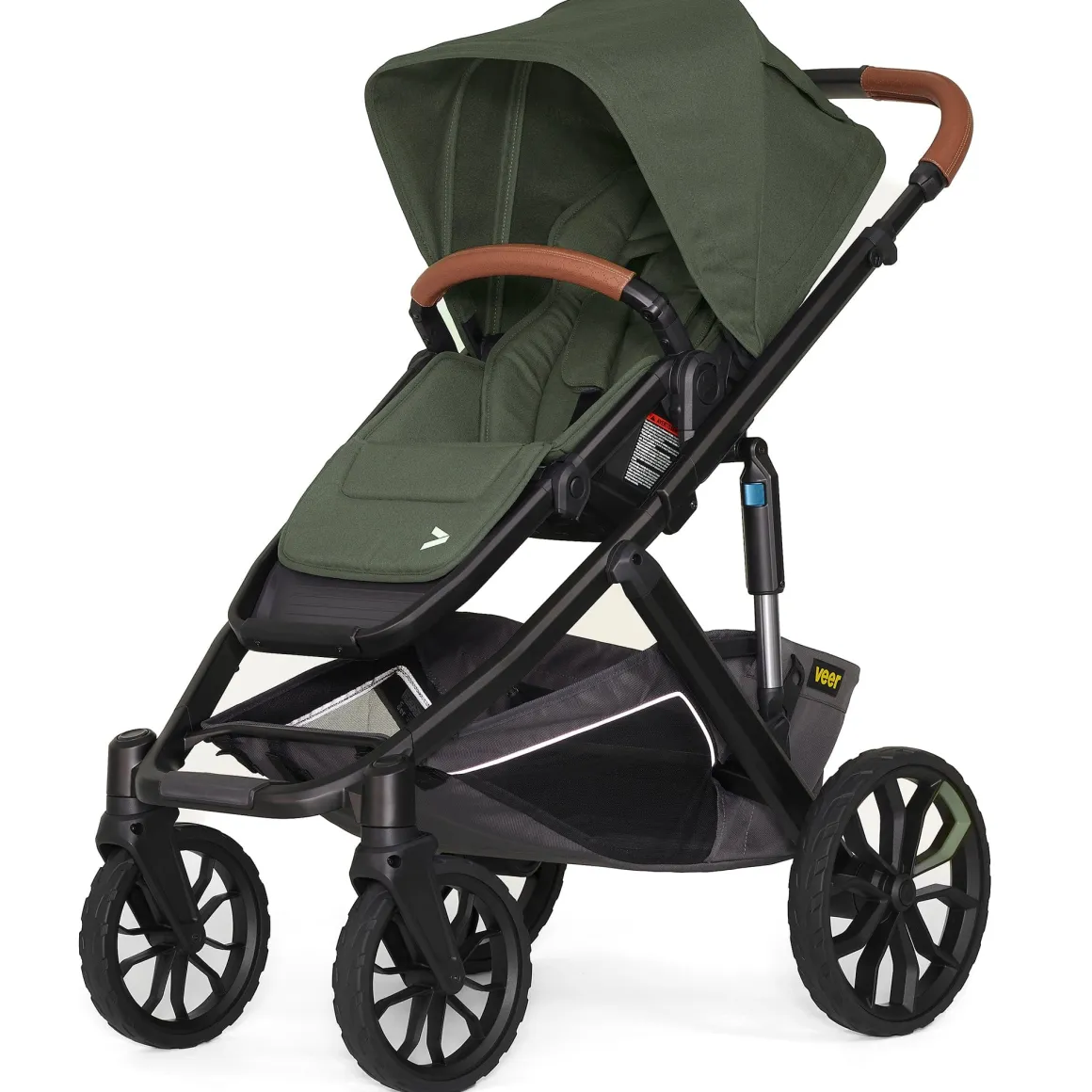 Veer Switch&Roll Luxe Single-to-Double Stroller Bundle with Leather Kit - Green Jasper