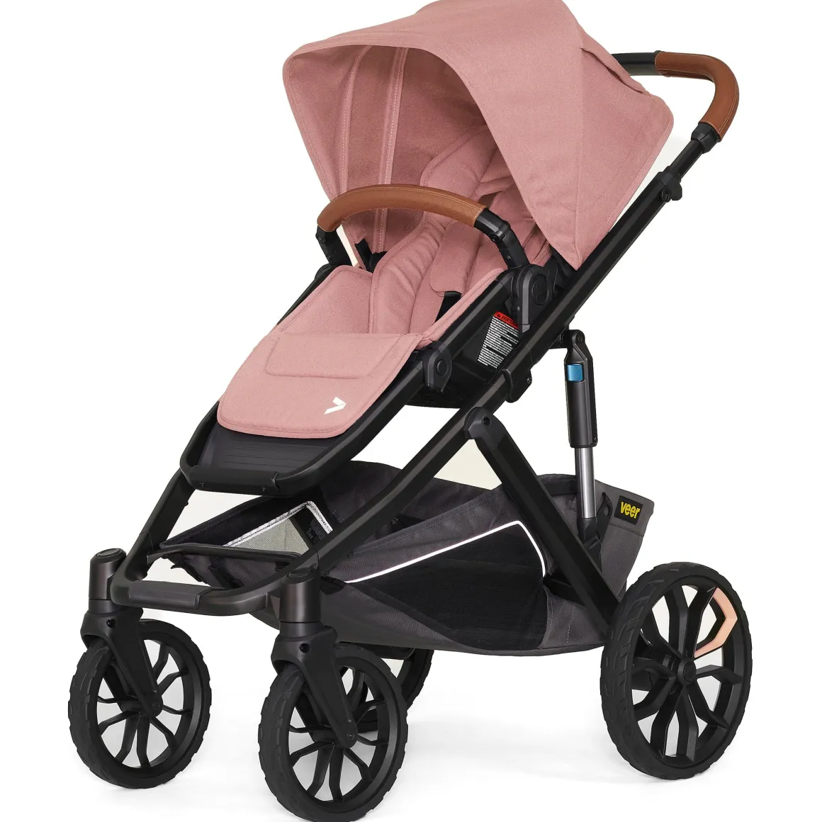 Veer Switch&Roll Luxe Single-to-Double Stroller Bundle with Leather Kit - Rose Quartz