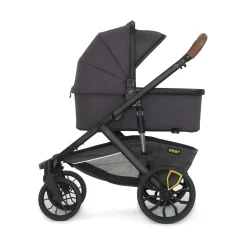 Veer Switch&Roll Luxe Single-to-Double Stroller with Leather Kit + Bassinet Bundle - Gray Granite