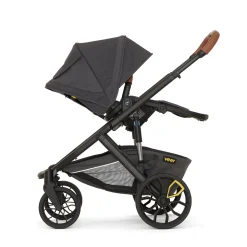 Veer Switch&Roll Luxe Single-to-Double Stroller with Leather Kit + Bassinet Bundle - Gray Granite