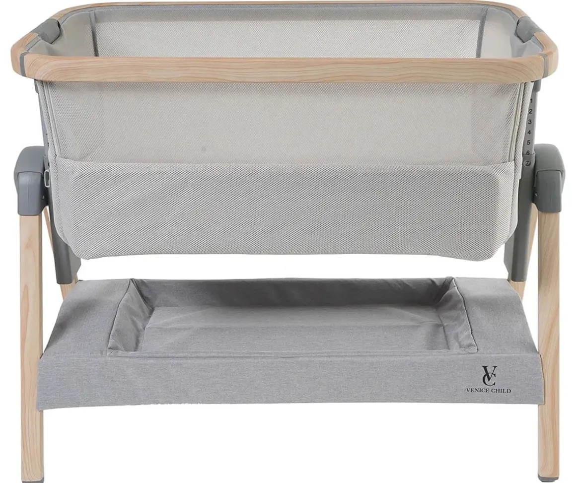Venice Child California Dreaming Bedside Bassinet - Gray Wood
