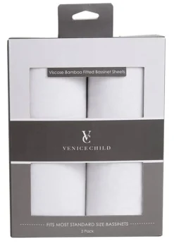 Venice Child Viscose from Bamboo Bassinet Sheets - Off White (2 Pack)