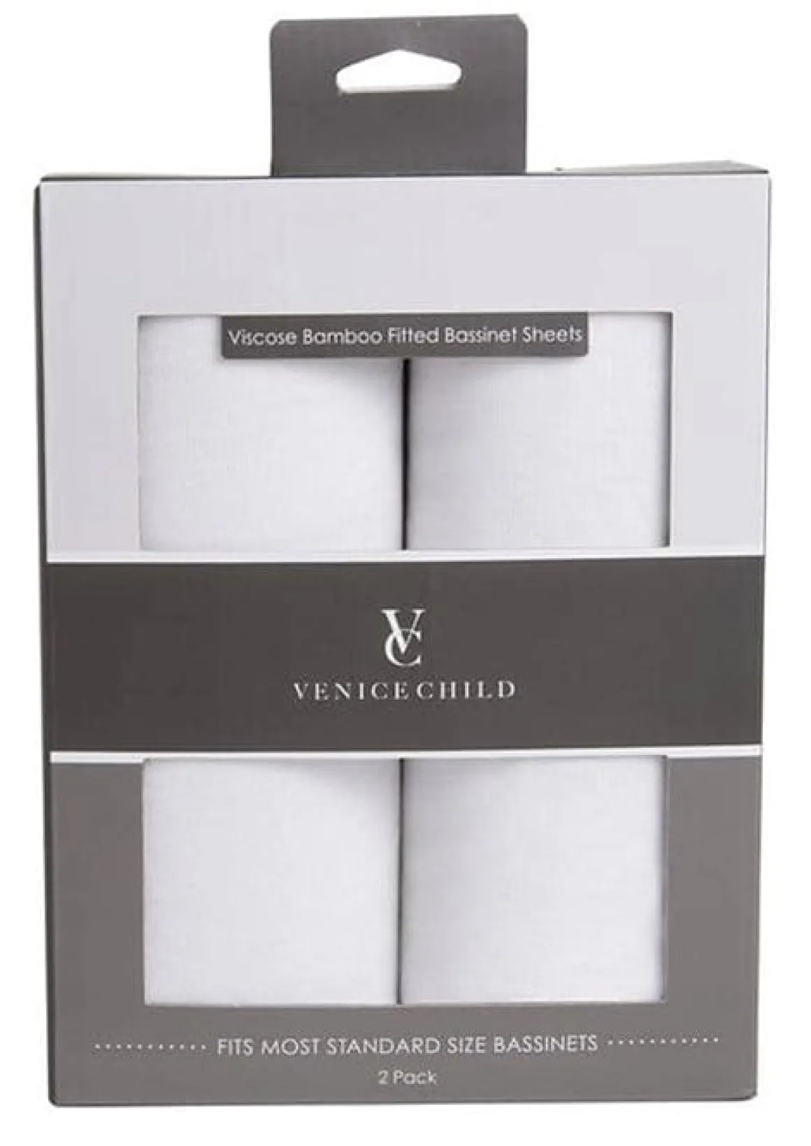 Venice Child Viscose from Bamboo Bassinet Sheets - Off White (2 Pack)