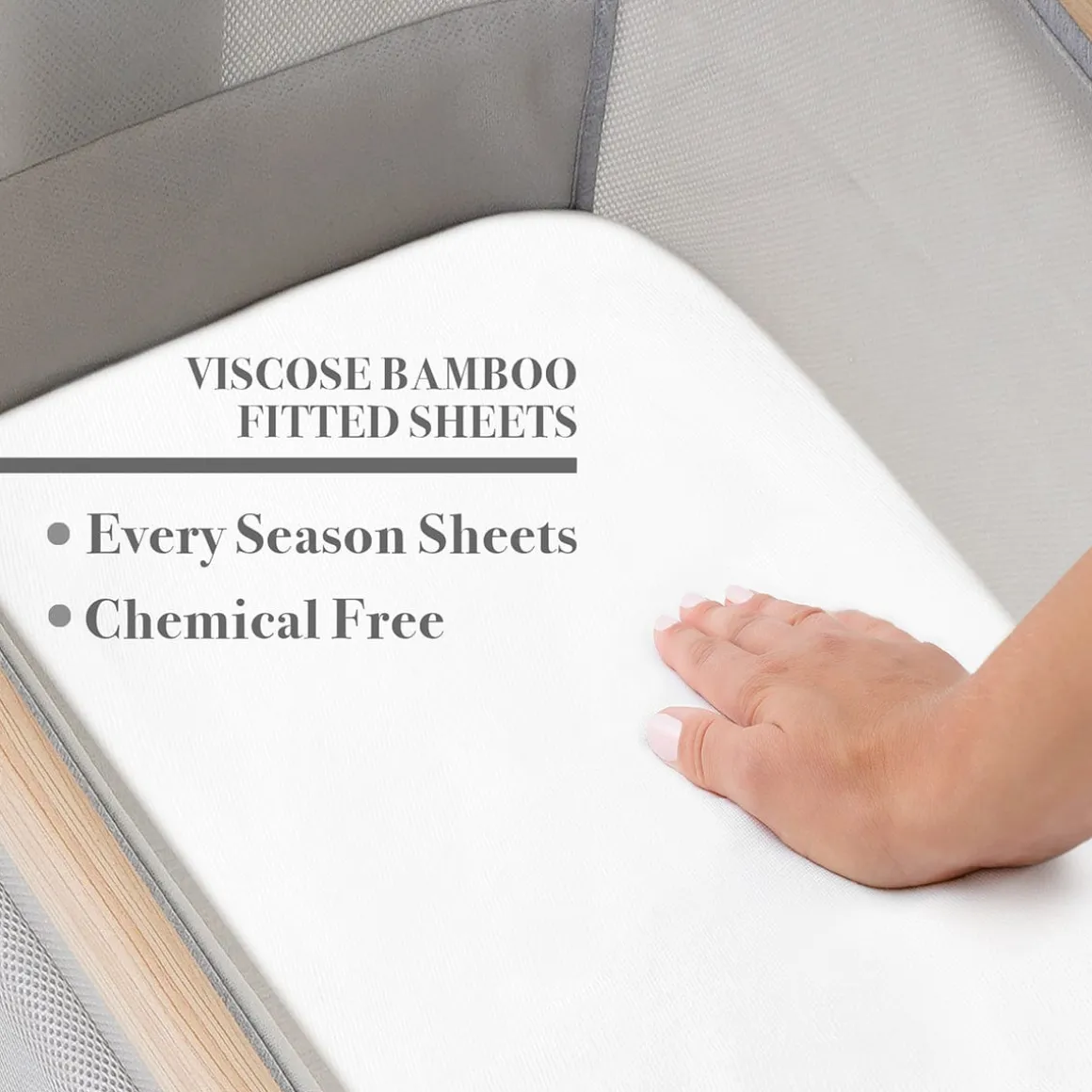 Venice Child Viscose from Bamboo Bassinet Sheets - Off White (2 Pack)
