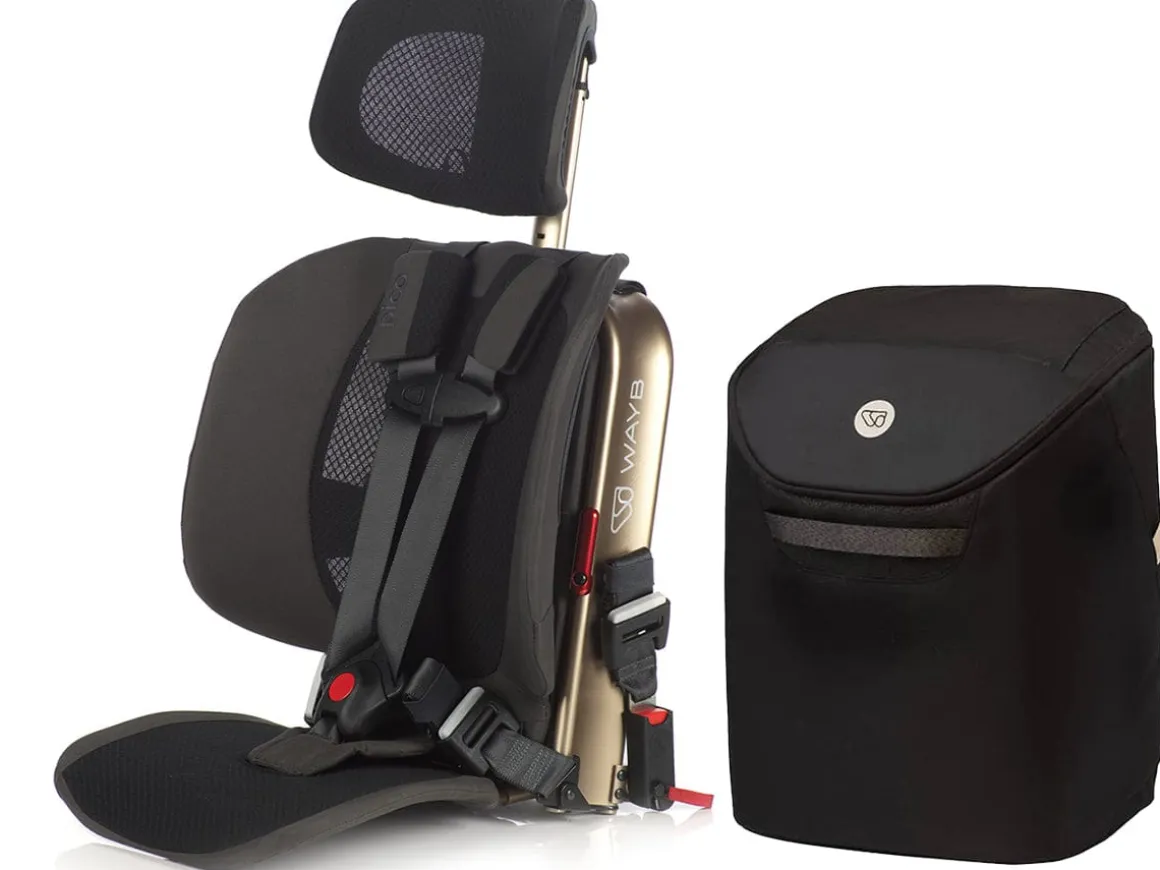 WAYB Pico Forward Facing Travel Car Seat + Carry Bag Bundle - Earth / Onyx