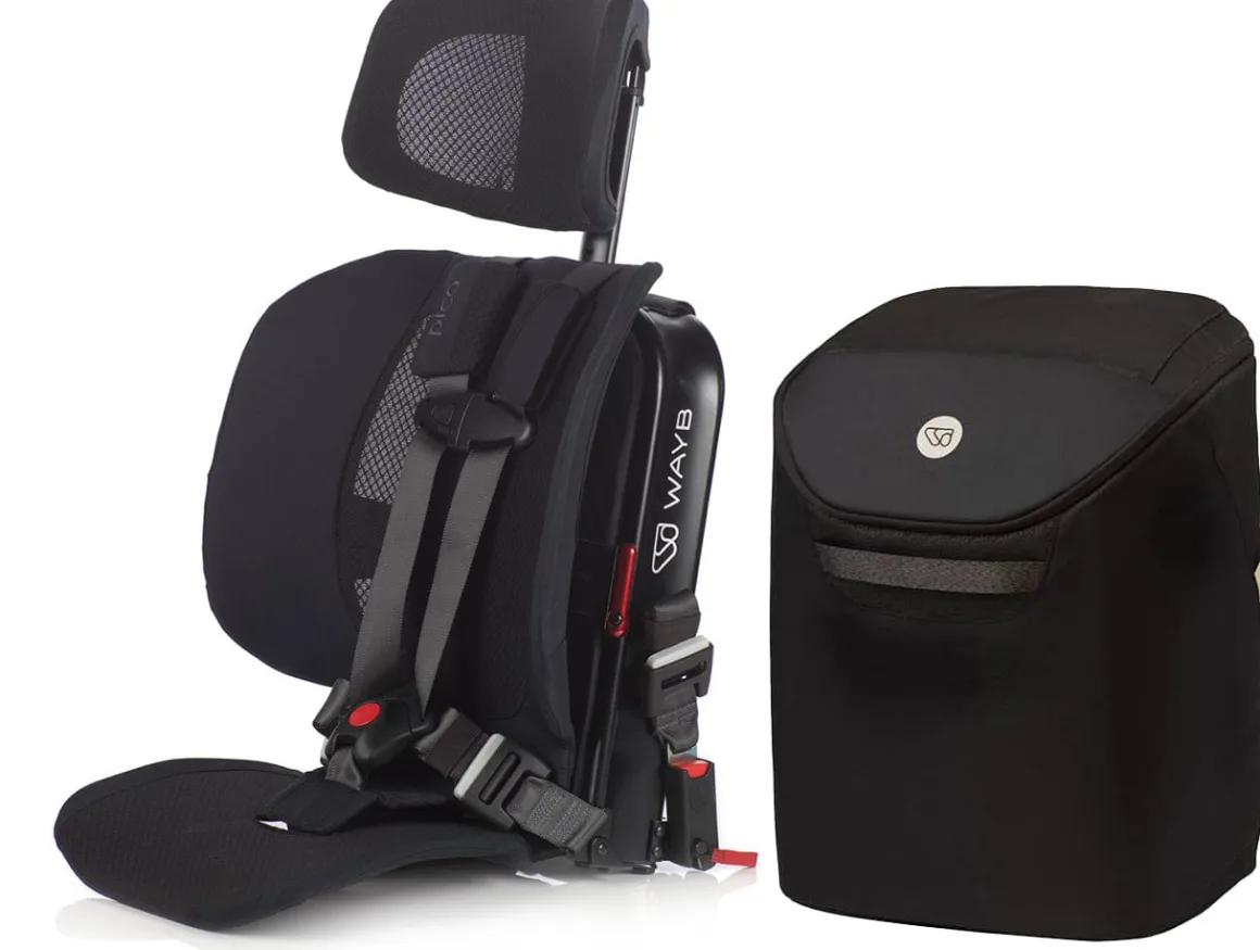 WAYB Pico Forward Facing Travel Car Seat + Carry Bag Bundle - Jet / Onyx