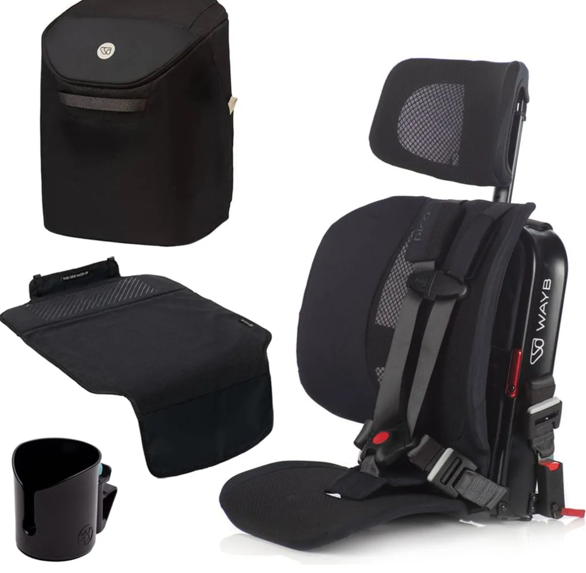 WAYB Pico Forward Facing Travel Car Seat + Essentials Bundle - Jet / Onyx
