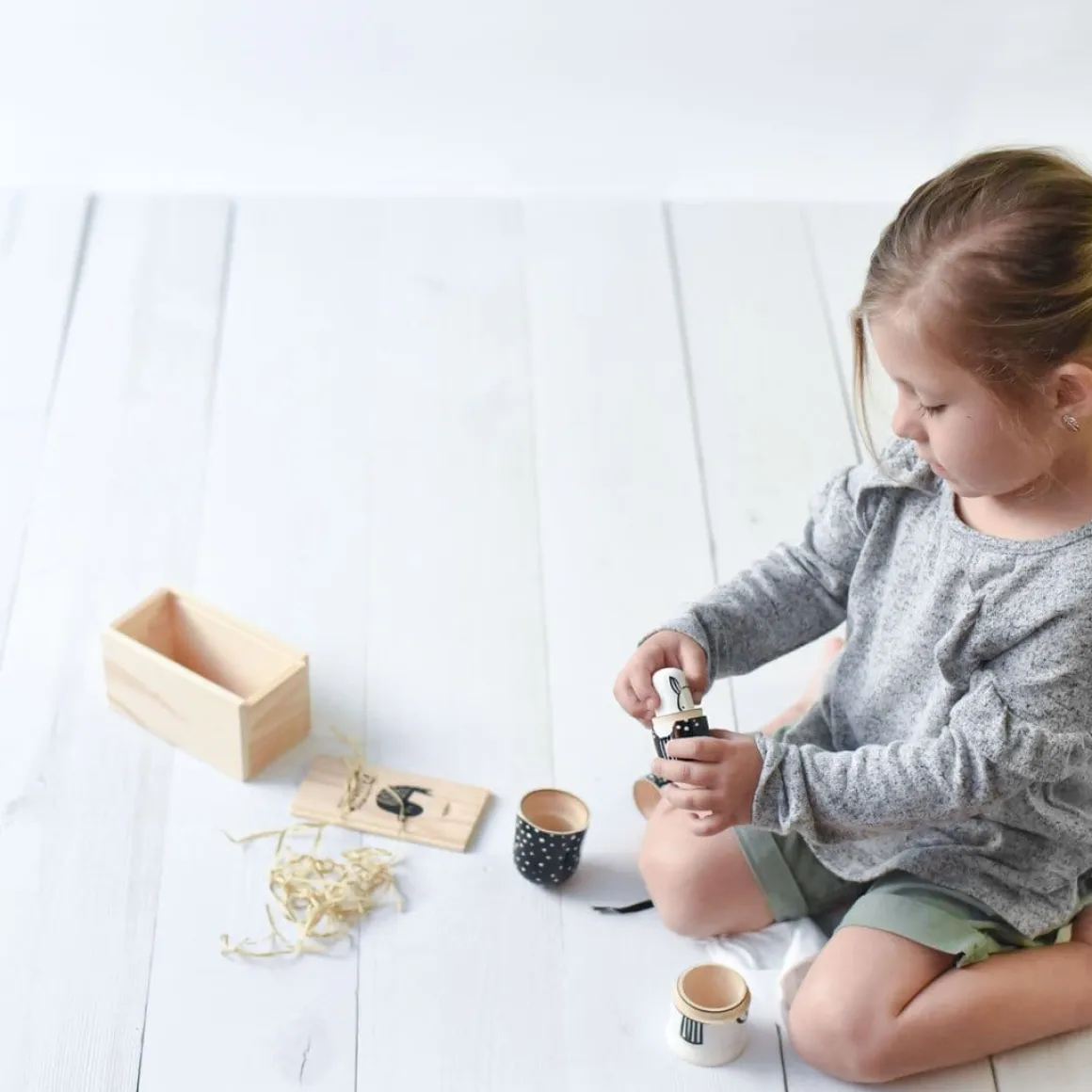 Wee Gallery Nesting Dolls - Black and White Animals