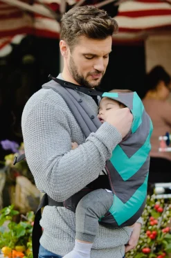We Made Me Venture 2 in 1 Baby Carrier - Mint Grey Black Zigzag