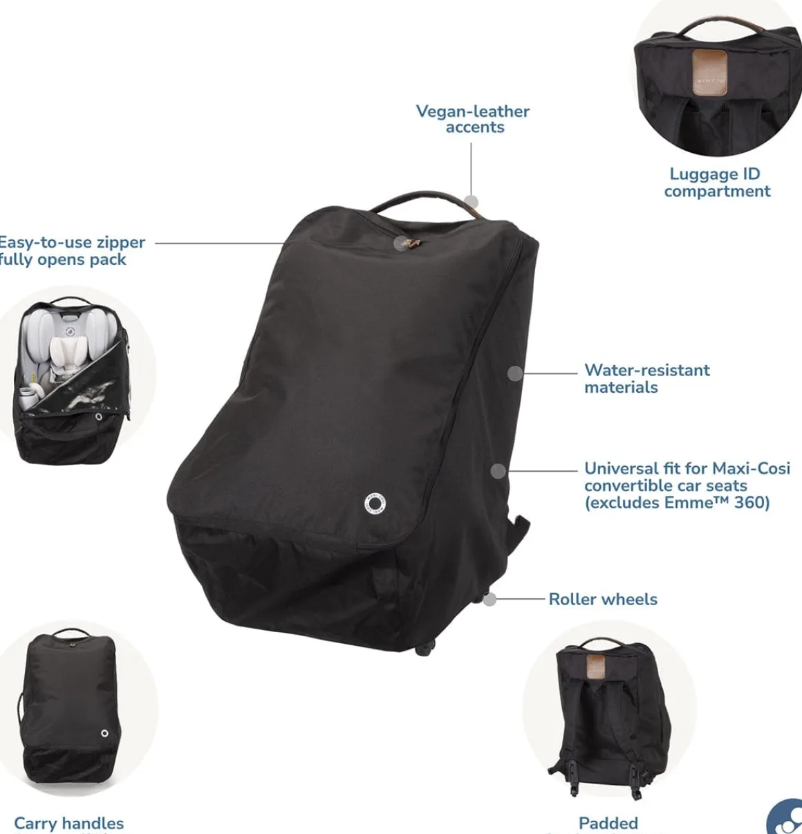 Wheeled Car Seat Travel Bag