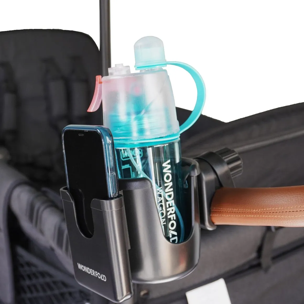 WonderFold 2-In-1 Cup & Phone Holder - Black (fits all wagons)