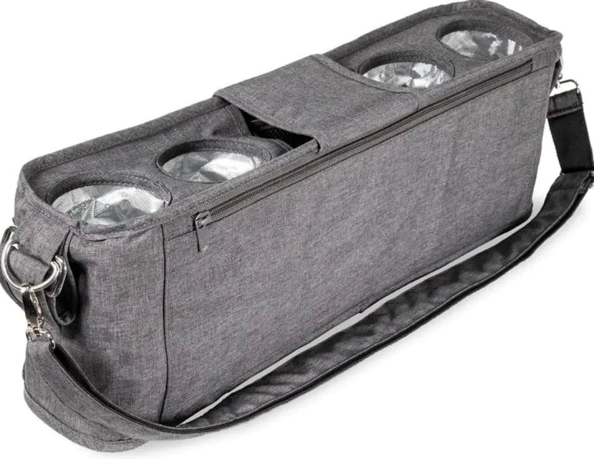 WonderFold Large Parent Console with 4 Insulated Cup Holders - Gray