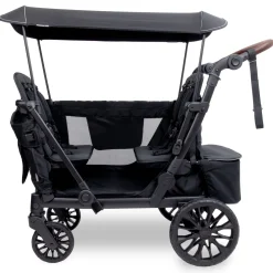 WonderFold L4 Quad (4 Seater) Stroller Wagon - Black