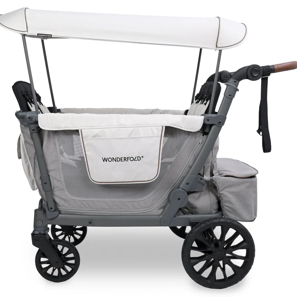 WonderFold L4 Quad (4 Seater) Stroller Wagon - Gray
