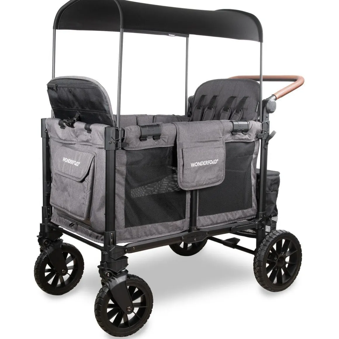 WonderFold OPEN BOX W4 Luxe Pro (4 Seater) Stroller Wagon - Charcoal Gray