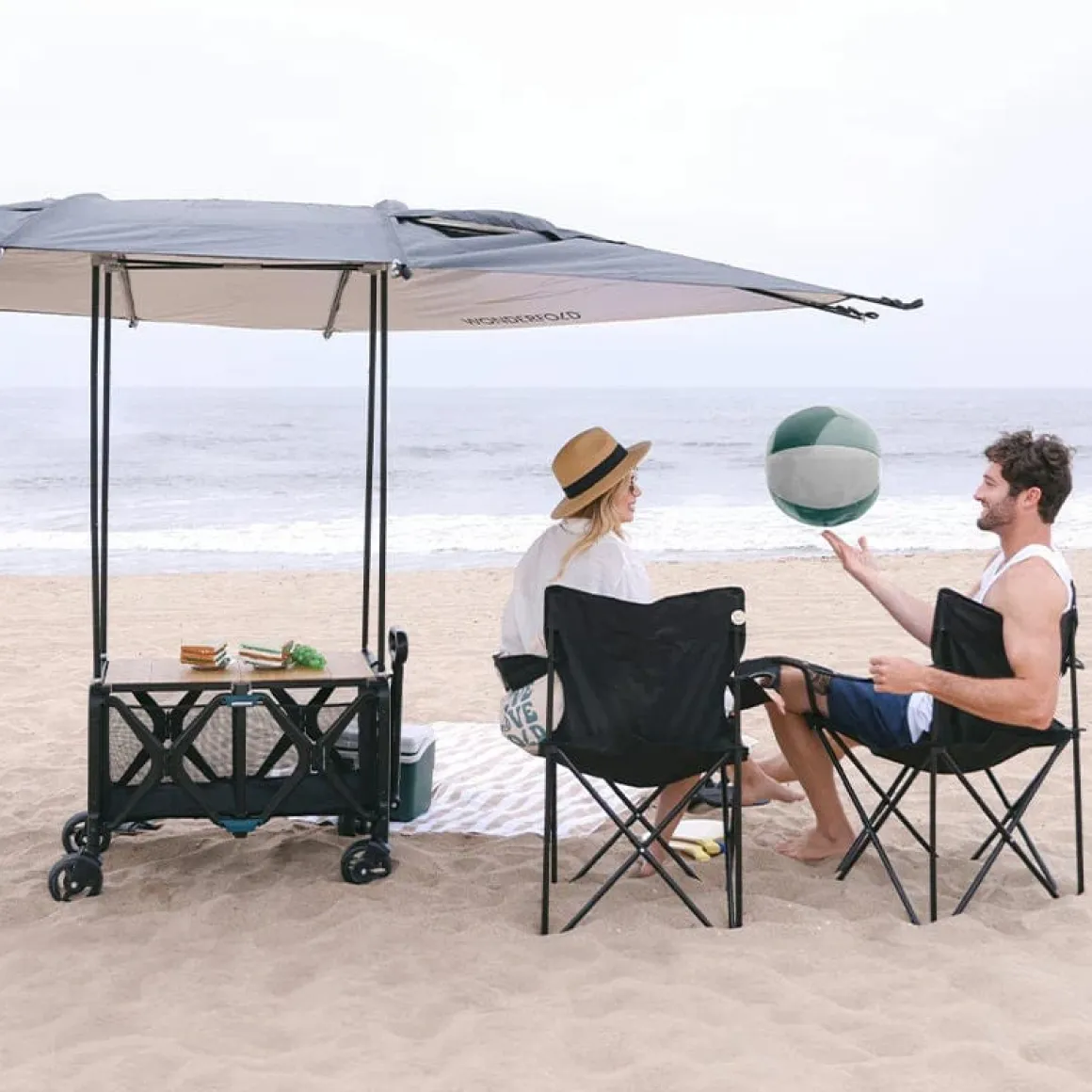 WONDERFOLD S5 Convertible Utility Wagon Canopy - Beige